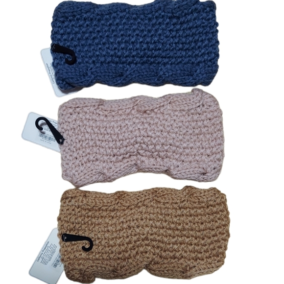 3 Piece Set Headband Womens Navy blue, Pink, Khaki, Winter Ear Warmers new - Picture 3 of 11